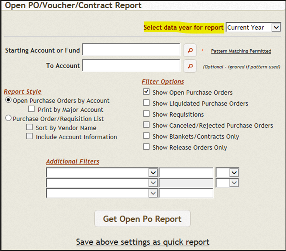 Open Purchase Order Report